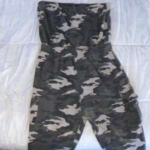 XL Strapless Camouflage Romper